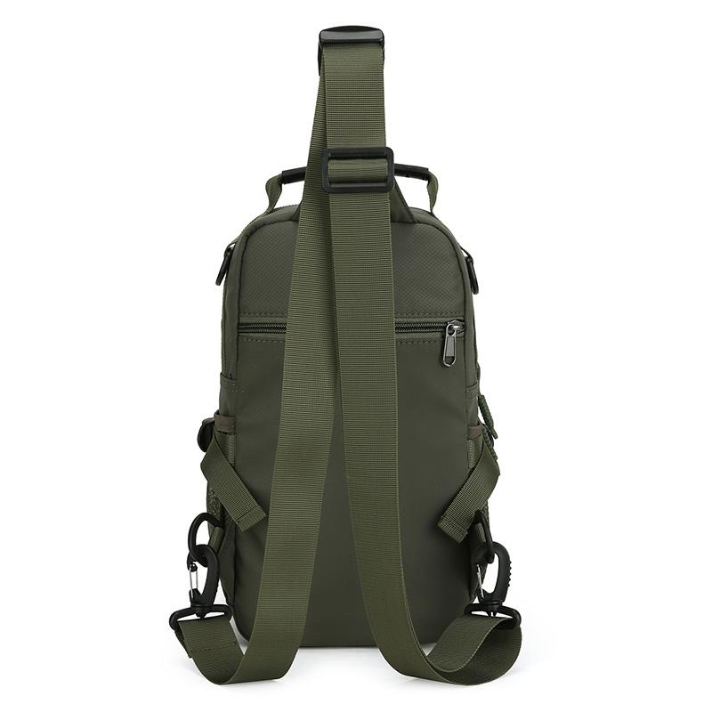 Casual Multi Pockets Men Chest Bag Shoulder Bag Multifunction Sports Message Bag Solid Color Cloth Crossbody Bag Travel