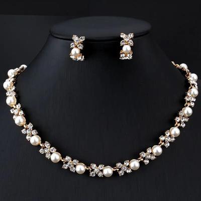 Sieradenset met ketting voor dames, de nieuwste stijlvolle design, elegante parel choker.