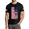 Menns moteriktige avslappede Independence Day trykte t-skjorte med rund hals og korte ermer