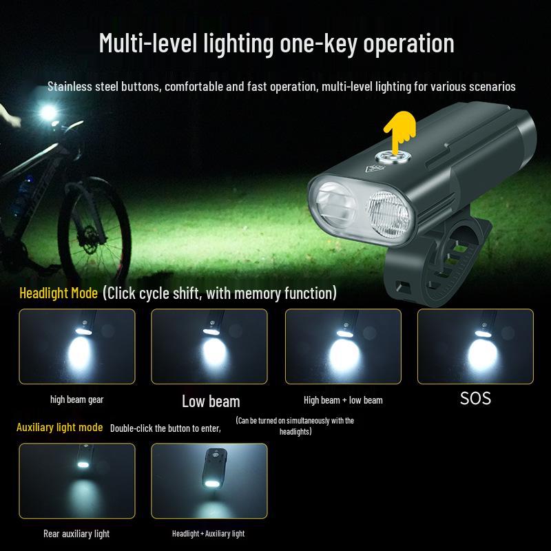 Waterproof Outdoor Bicycle Light Set: Easy-Install Front & Tail Lights for Night Riding