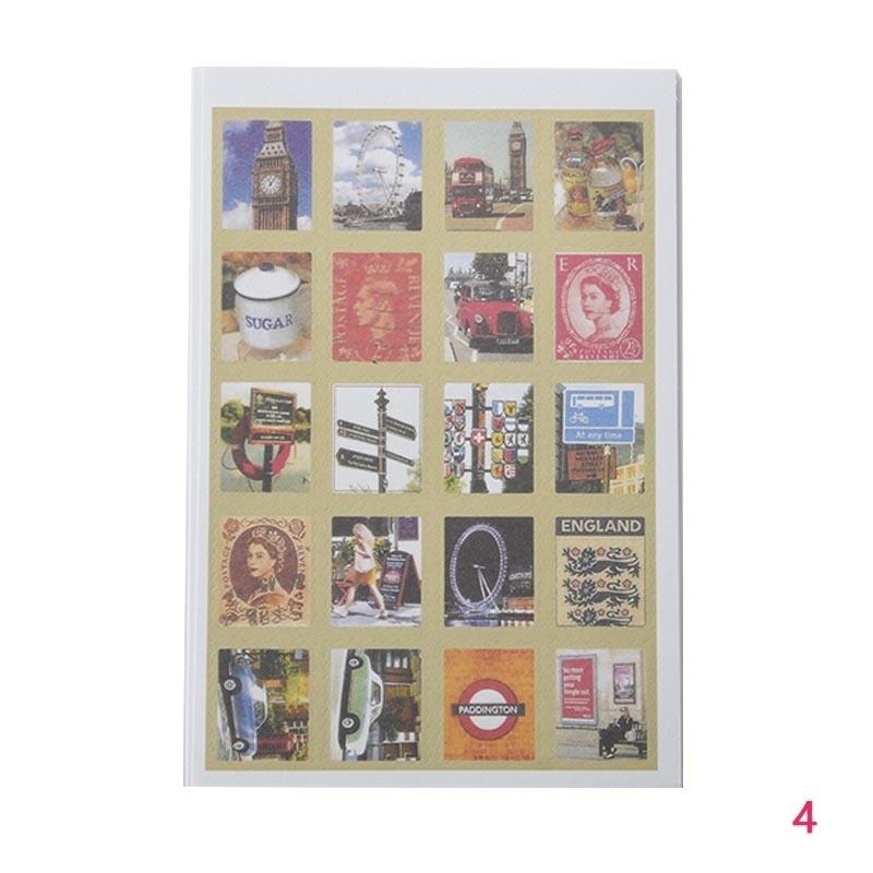 4 Sheets/80pcs DIY Vintage Retro Paper Sticker London Italy Doris Alice Prince Stamp
