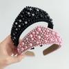 1Pcs Crystal Hairbands Luxurious Pearl Headbands Vintage Beaded Sponge Hair Hoop Handmade Anti-Slip Rhinestone Tiara Bridal