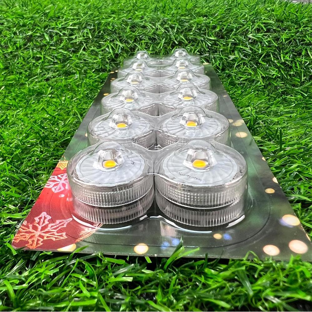 12pcs Warm White Small Submersible LED Light For Festival Party Decoration