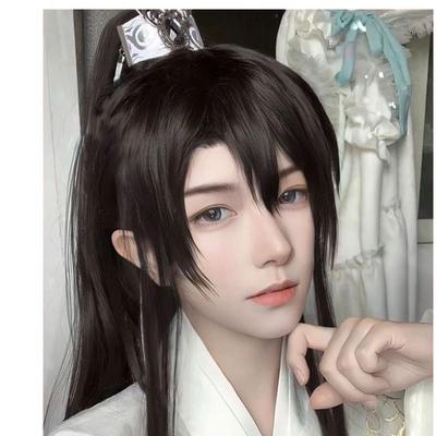 Perücke im alten Stil für Männer und Frauen, Hanfu-Kostüm Cosplay lange glatte Haare