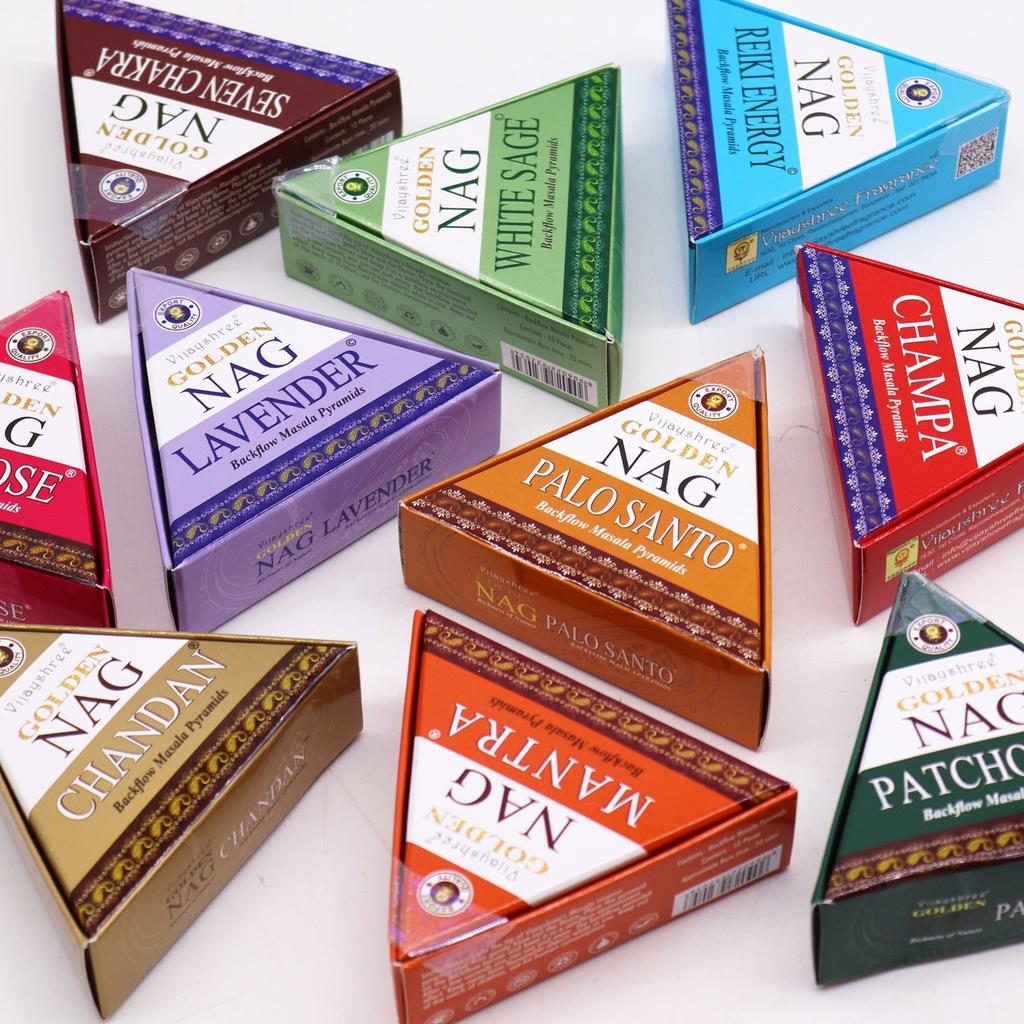 6x White Sage Backflow Incense Cones 42g Golden Nag
