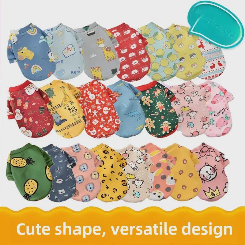 New Cute Cartoon Print Fleece Lined Warm Clothes for Small Dogs and Cats