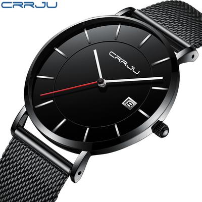 CRRJU nouvelle montre pour hommes Ultra-mince Simple montre pour hommes d'affaires montre de mode hommes
