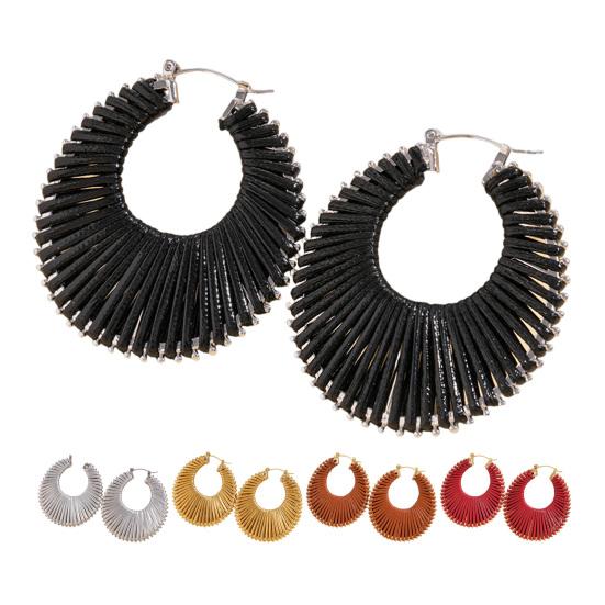 Boho Letnie Kolczyki Plażowe Kolczyki Koła z Sztucznej Skóry Geometryczne Kolczyki Koła dla Kobiet Biżuteria Wakacyjna Akcesoria Świąteczne