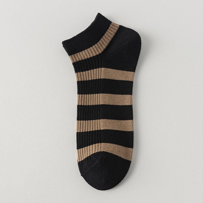 

Мужские летние тонкие цветные полосатые влагоотводящие дезодорирующие деловые спортивные носки 1 pair чёрный