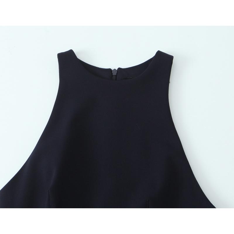 European & American Style Autumn Women's Mini Dress with Side Strap Embellishment