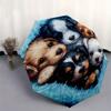 Puppies,Blanket Automatic Folding Umbrella  8 Ribs Lightweight Design, Durable Iron Frame, Compact and Portable, Ideal Birthday or Christmas