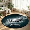 Philadelphia Eagles Printed Round Crystal Velvet Rug Soft Non Slip Floor Carpet For Bedroom Holiday Gift