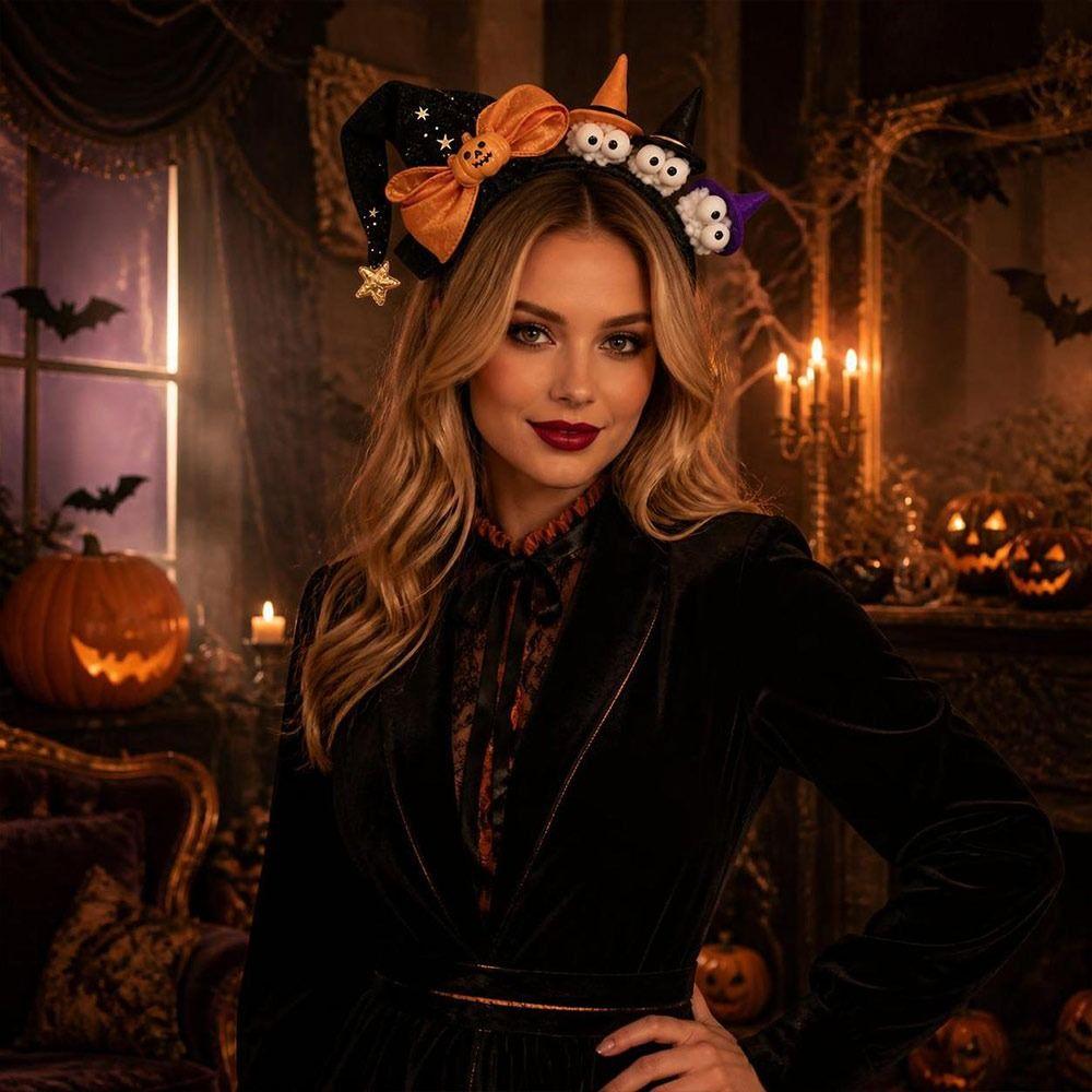 Fabric Halloween Cartoon Hairband Halloween Theme Ghost Headband Pumpkin Headband Costume Events