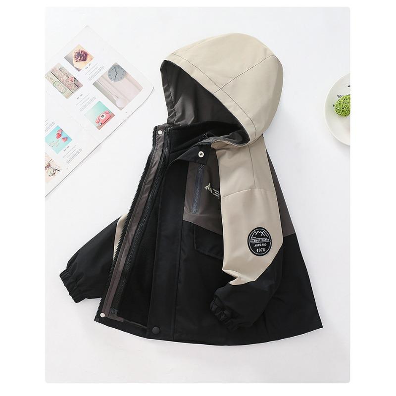 Boys Big Kids Two In One Detachable Waterproof Thick Outdoor Windbreaker Jacket