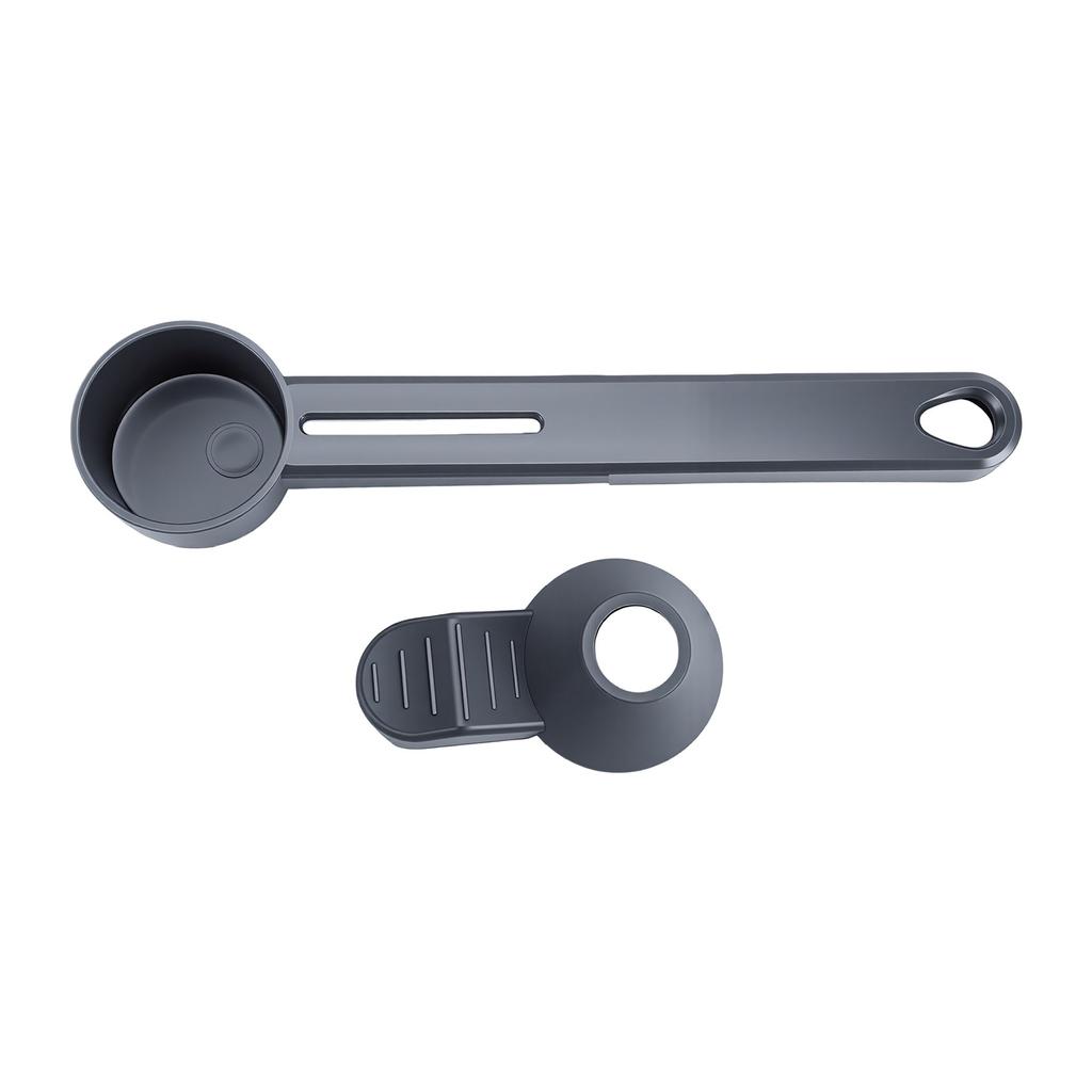 Coffee Scoop with Funnel 2 Tablespoon Sliding Measuring Scoop for Reusable Refillable Capsules Gray