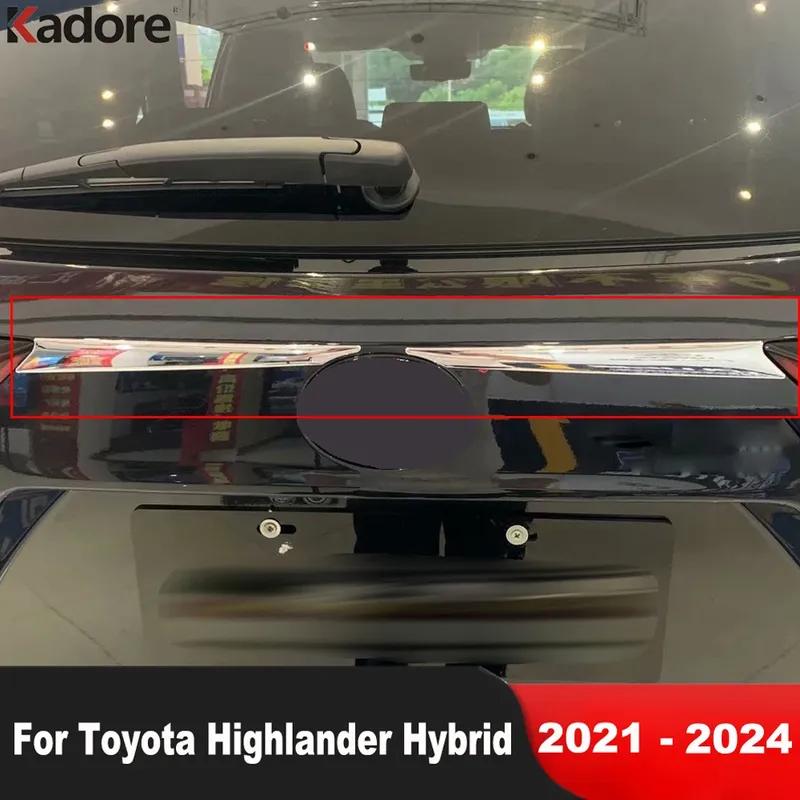 For Toyota Highlander Hybrid    2024 Chrome Car Rear Trunk Lid Cover Trim Tailgate Molding Garnish Strip Accessories
