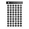 60 Shortcut Icon Stickers for Illustration 15mm for Numeric and Waterproof Tools, Diameter, Keypads, Left-Handed One-Handed Devices, Mirror-Coated