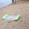 Outdoor Inflatable Striped Floating Pool Lounger - Single Person Foldable Hammock