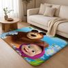M-Masha And The B-Bear Floor Mat Flannel Rug Non Slip Absorbent Soft Washable For Entryway Hallway Bathroom Kitchen Decor