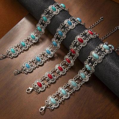 Brățară Turcoaz Vintage Bijuterii Boeme pentru Femei Brățară Elegantă Accesoriu de Lux