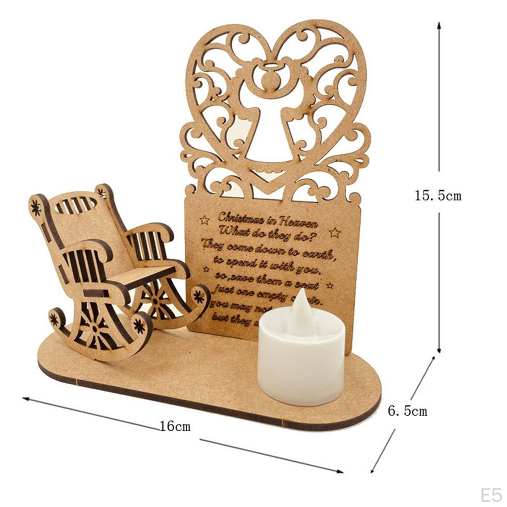 in Heaven, Remembrance Candle Ornament, Wood Rocking for Loss of Loved Tealight Decoration