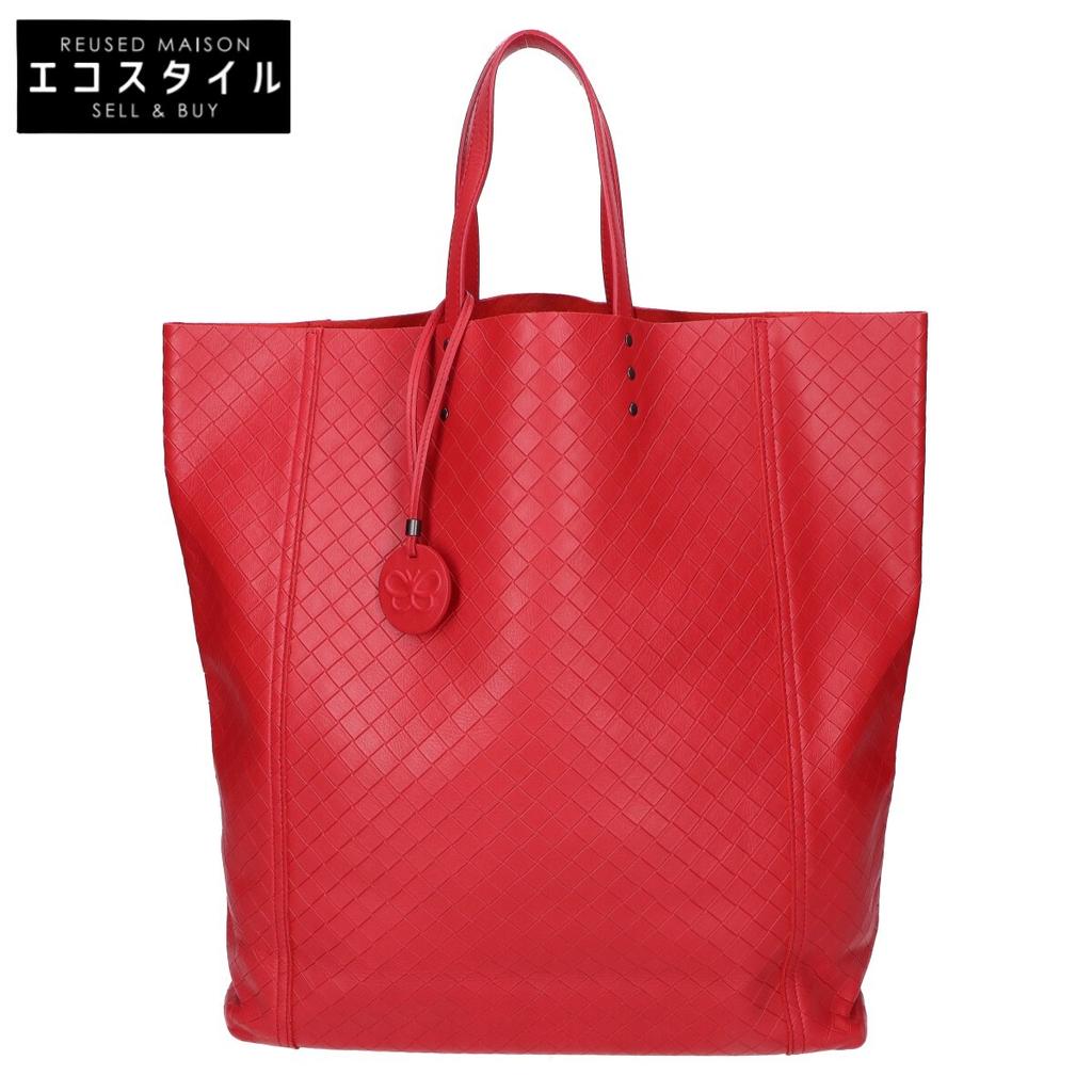 BOTTEGA VENETA Excellent condition Intrecciato Mirage Tote Bag RedUsed