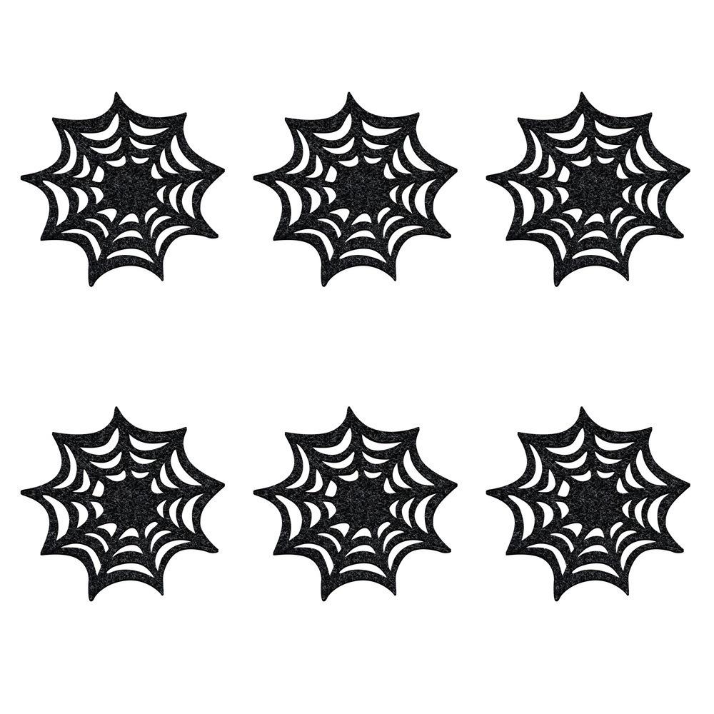 

Spider Web Coaster: Halloween Heat Insulation Non-Woven Fabric Tableware Decoration