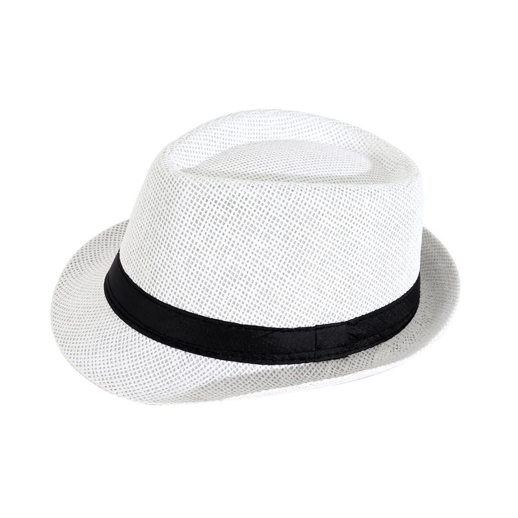 Fashion Sun Hat Unisex British Style Outdoor Straw Beach Hat for Men Women Summer Sun Protection Wide Brim Hat