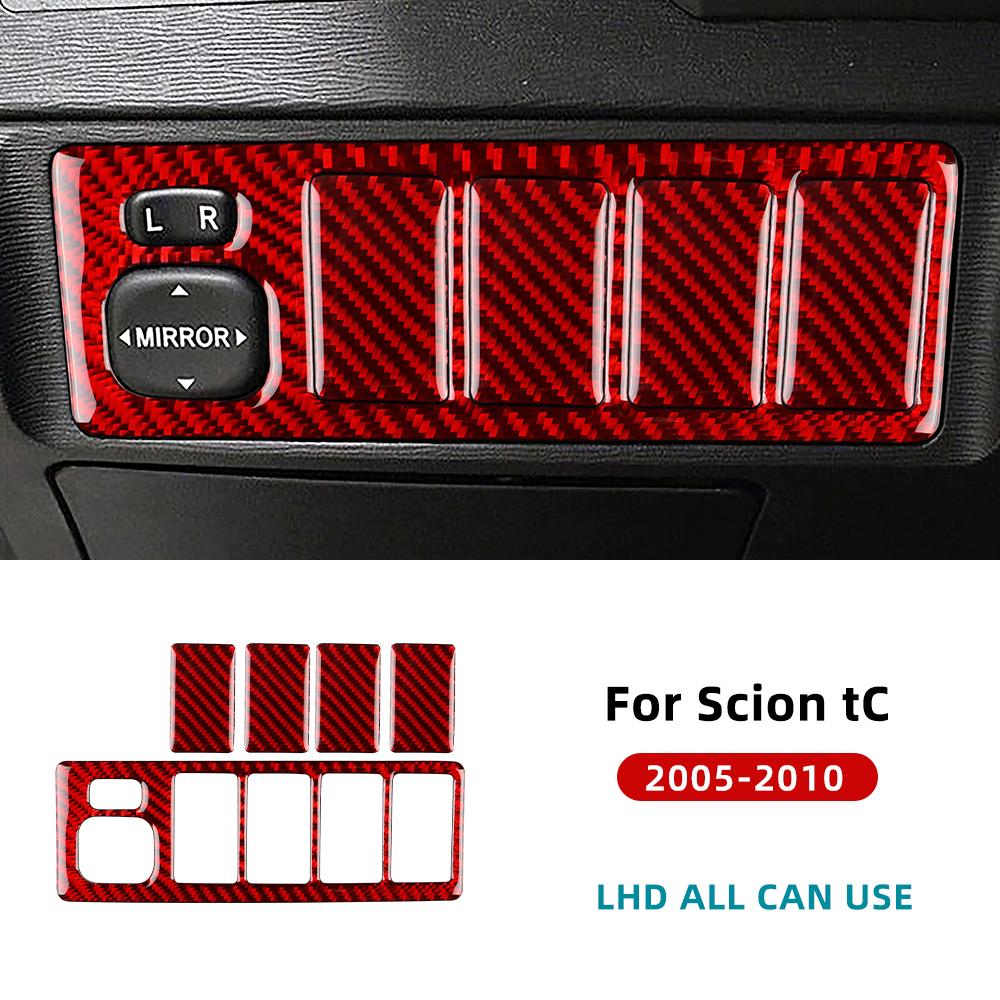 Für Scion tC 2005 2006 2007 2008 2009 2010 Echter Weicher Kohlefaser Aufkleber LHD Auto Scheinwerferschalter Innenverkleidung Rahmen
