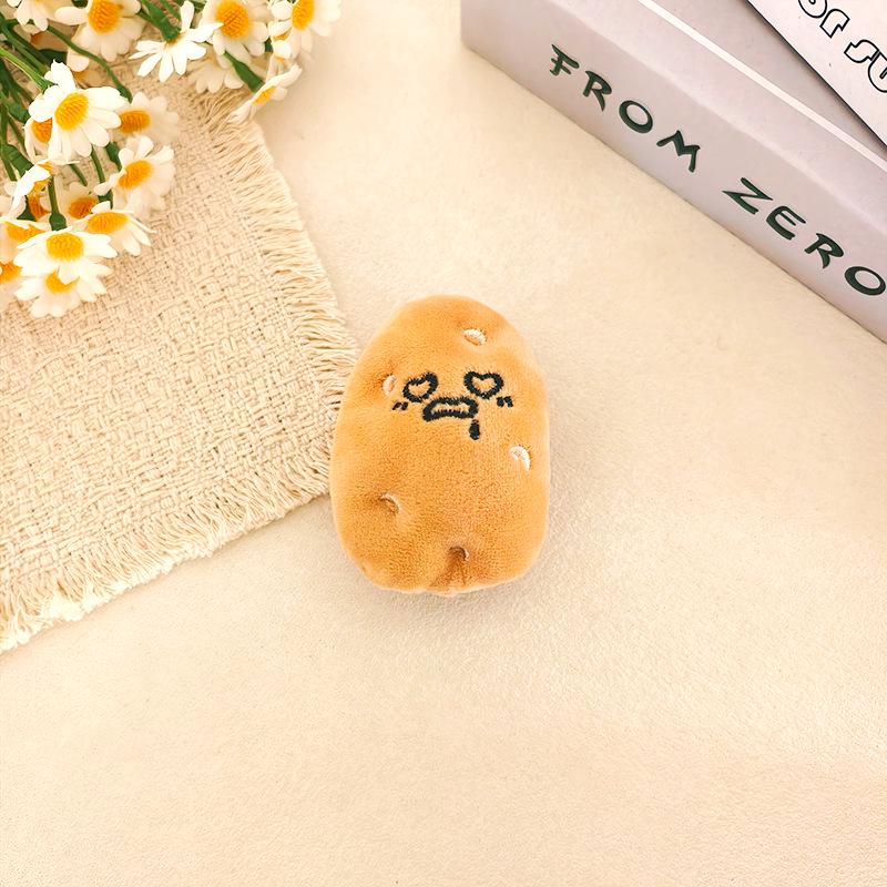 Cute Funny Potato Doll Brooch Keychain - Plush Bag Charm Pendant