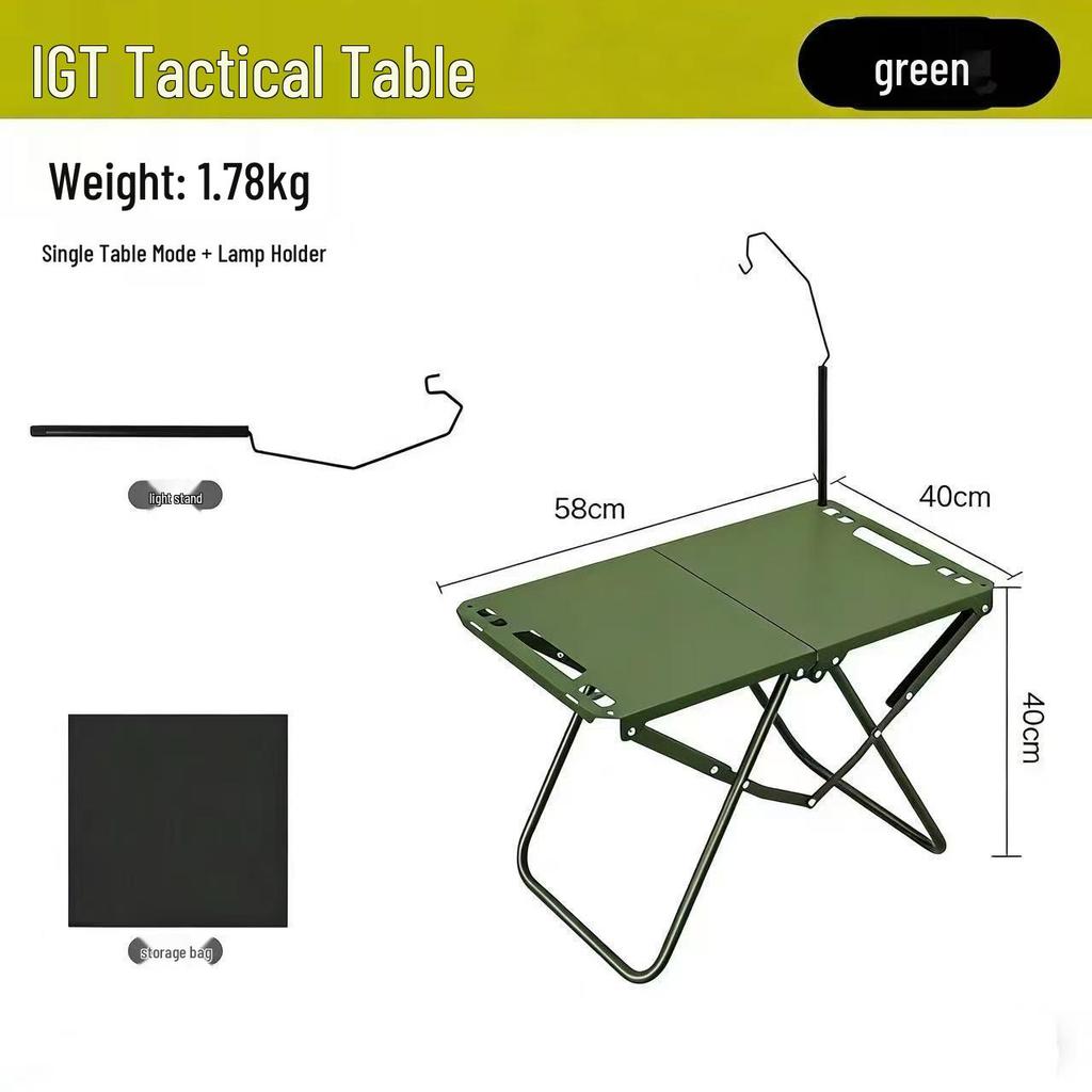 Tactical Folding Outdoor Table: Portable Multifunctional Camping, Picnic, and Tea Table