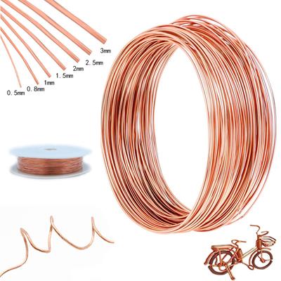 1-10M Bare Copper Wire Pure Copper Wire T2 Copper Coil Conductive Copper Wire,  Bare Line Diameter 0.1/0.15/0.2/0.3/0.4/0.5-5mm