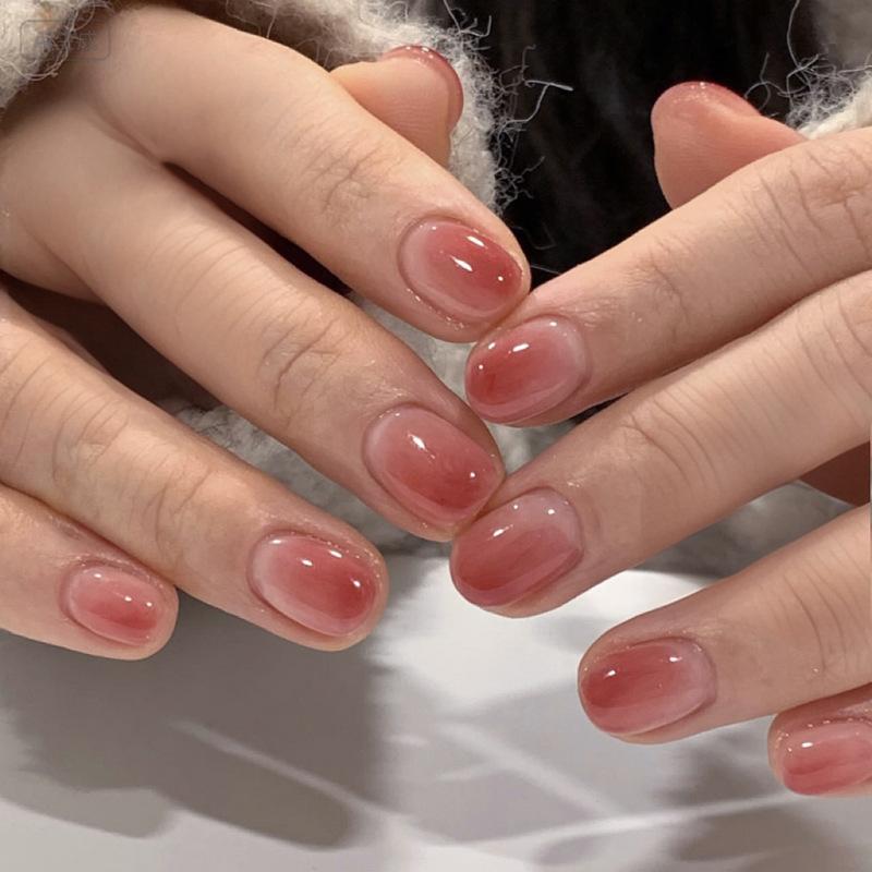 24Pcs Cute Short Square Press On Nails Cat Eye Glitter Diamond Full Cover Artificial Nail Tips For Girls