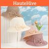 Classic Straw Hat With Large Brim And Bow For Summer Outdoor Sun Protection