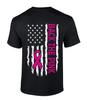 Men's Breast Cancer Awareness TShirt Distressed Flag Back The Pink Patriotic