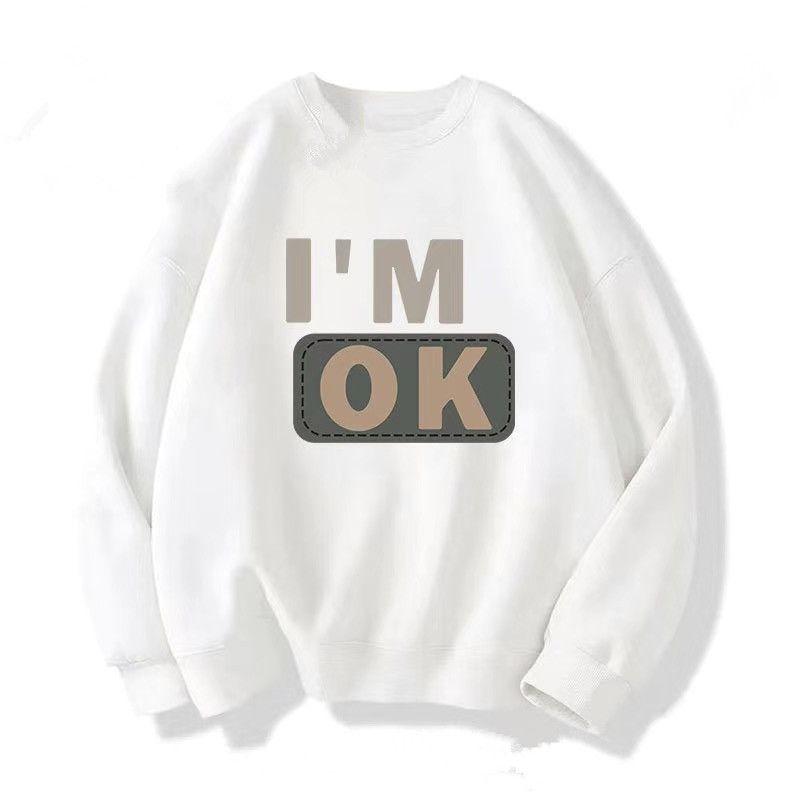 

Trendy Brand Letter American Retro Hong Kong Style Oversized Loose Couple Crewneck Sweatshirt for Men and Women Autumn and Winter Trendy Top White Regular Style 3XL