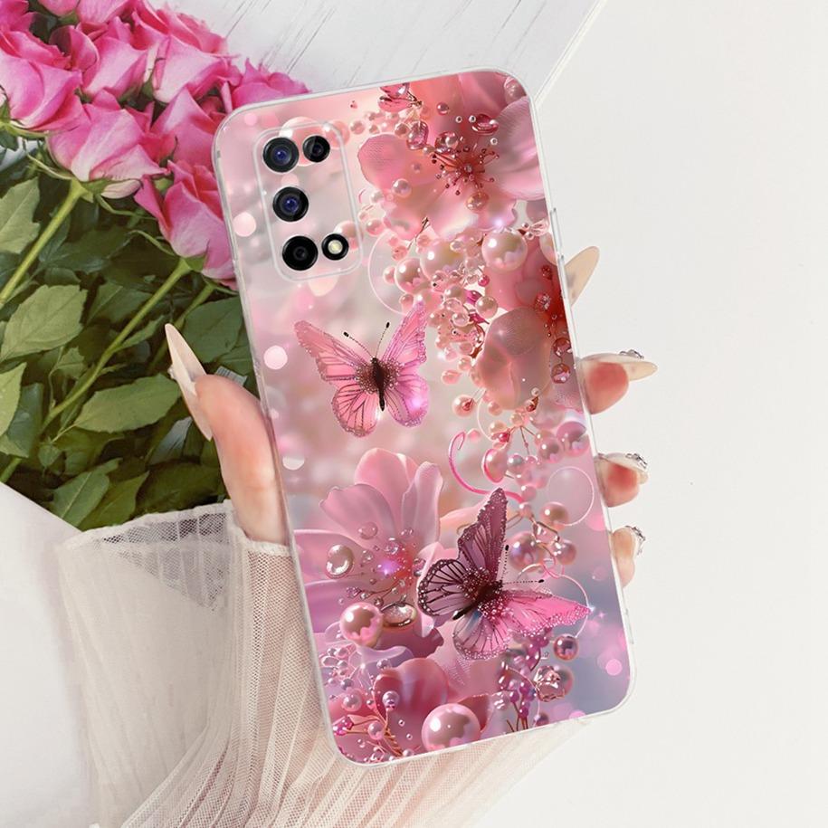 Für Realme 7 5G Hülle Narzo 30 Pro 5G Cover RMX2111 Neues Mode Blumenmuster Weicher Silikon Bumper Für Realme V5 Q2 Fundas Coque