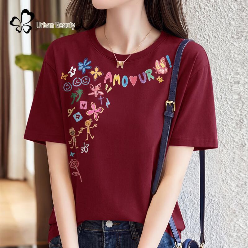 

Urban Beauty Women s Summer Graffiti Print Cotton T-Shirt XL