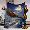 Christmas Santa Claus Theme Printed Blanket - Perfect for Couch, Bed, Travel & Outdoor Use | Machine Washable, Cozy & Durable.