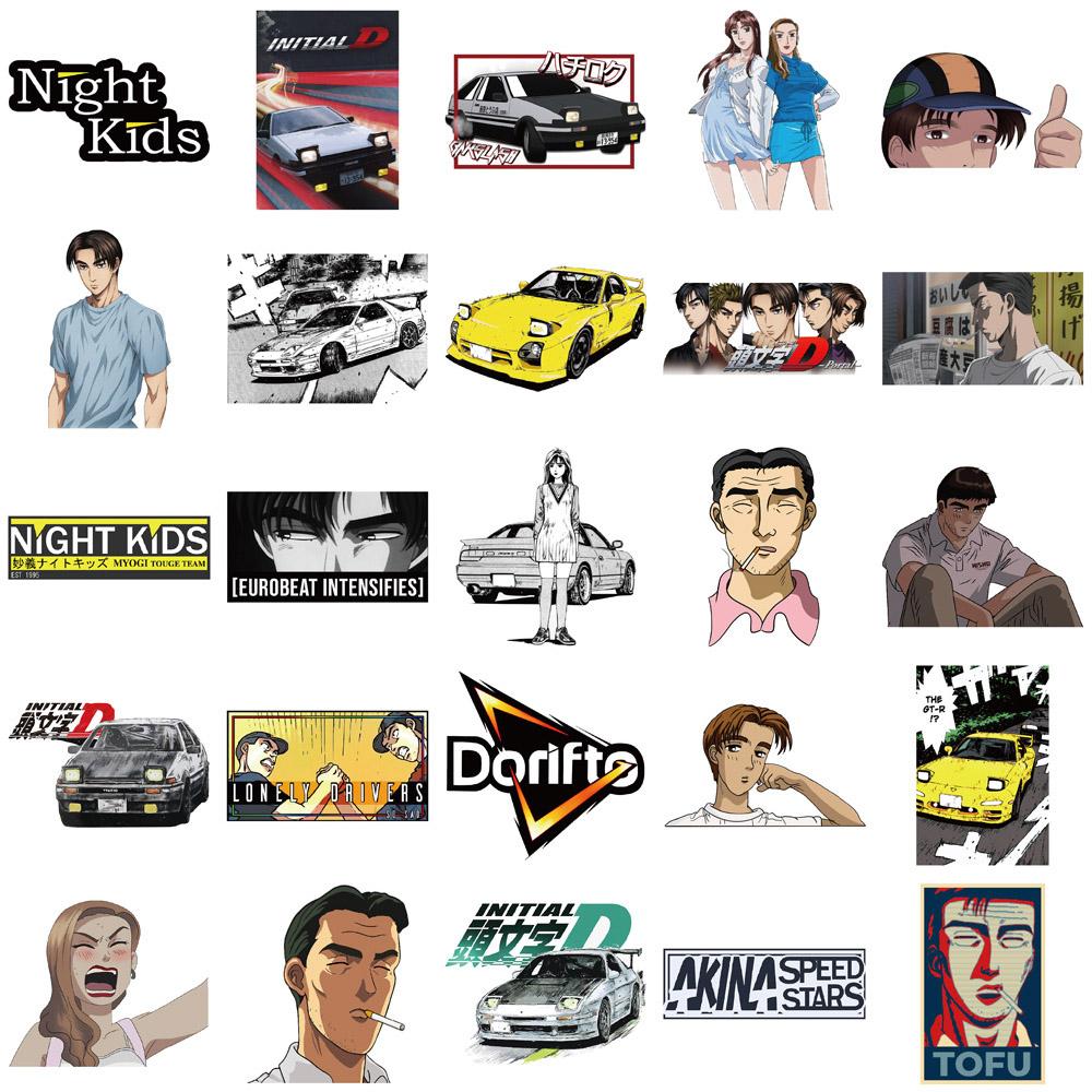 10/30/50pcs Initial D Japanese Anime Stickers Cool Cartoon Decals DIY Skateboard Phone Notebook Classic Manga Sticker Decoration