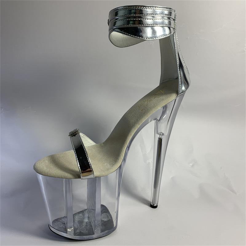 High-heeled Sandals Women's 2025 New Summer Thin-heeled Open-toed Transparent Bottom Waterproof Table High-heeled Fashion Women's Shoes