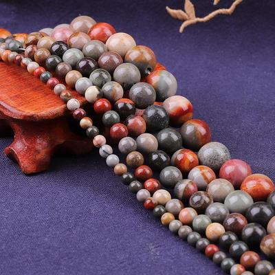 Natural Stone Ocean Jasper Round Loose Beads 4/6/8/10/12mm For Jewelry Making 15'' Strand