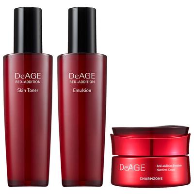 Charmzone The Age Red Edition 3-Piece Basic Skincare Set Skin 120ml + Emulsion 120ml + Cream 50ml, 1 Set