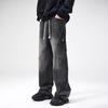 Autumn and Winter New Trendy Brand American Washed Straight Jeans Men's Loose High Street Wide-leg Versatile Trend Trousers