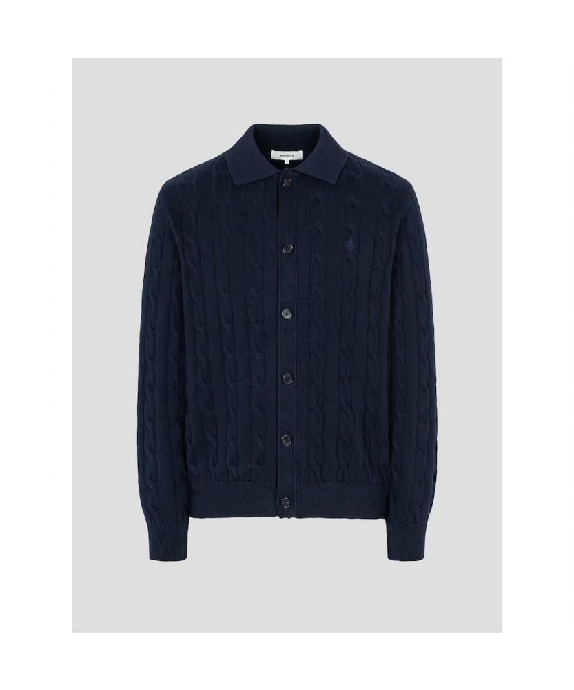Beanpole Men Cable Collar Neck Cardigan Navy