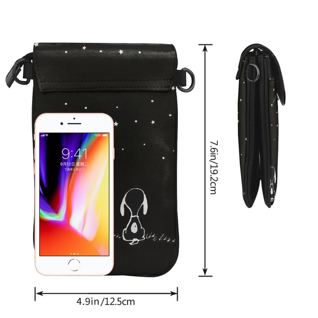 Snoopy smartphone genuine for women and This and popular mini pouch can be used as a crossbody bag or high x wide x 4cm [MINIER] pouch, leather, men.