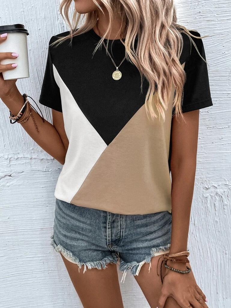 Womens Fashion Plus Size Clothing Summer Tops Woman Causal Short Sleeve T Shirts Printed Blouses Ladies Loose Cotton