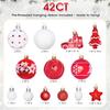 42 Pcs Various Styles of Christmas Ball Ornaments, Shatterproof Christmas Balls for Holiday Xmas Tree Decor, Hanging Ornament for Indoor Decoration