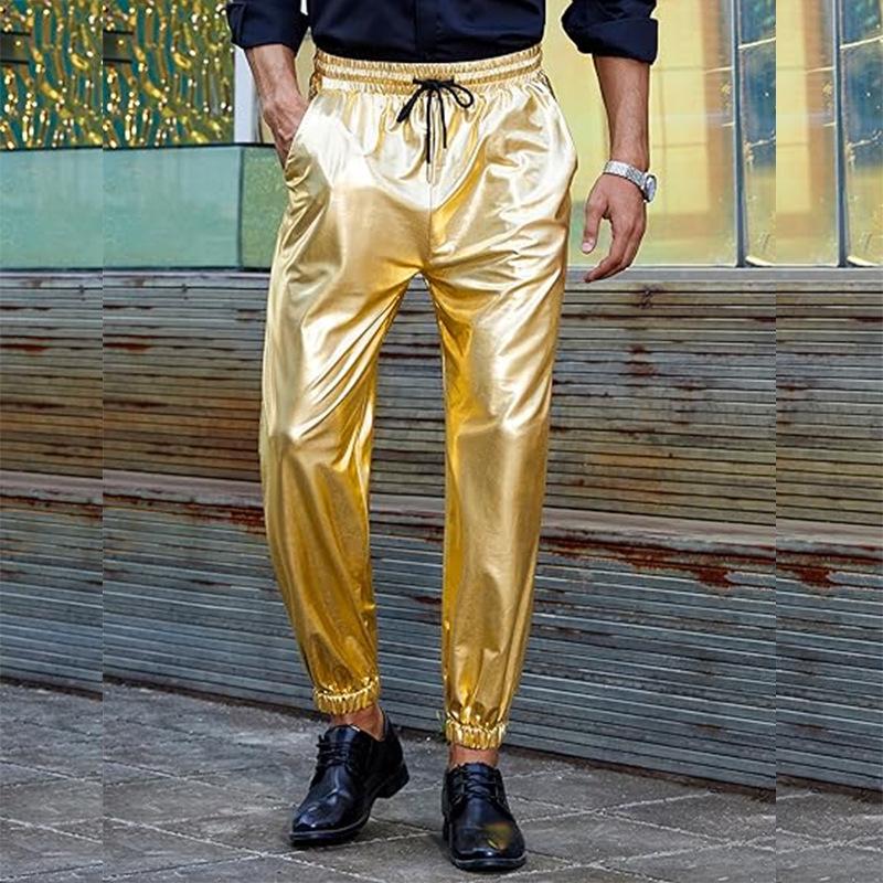 

2024 Men s Performance Disco Party Trousers XXL серебряный