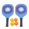 Pickleball Paddles Set Lightweight 2Pcs Wooden Blue Pickleball Rackets with 4 Balls and Carry Bag